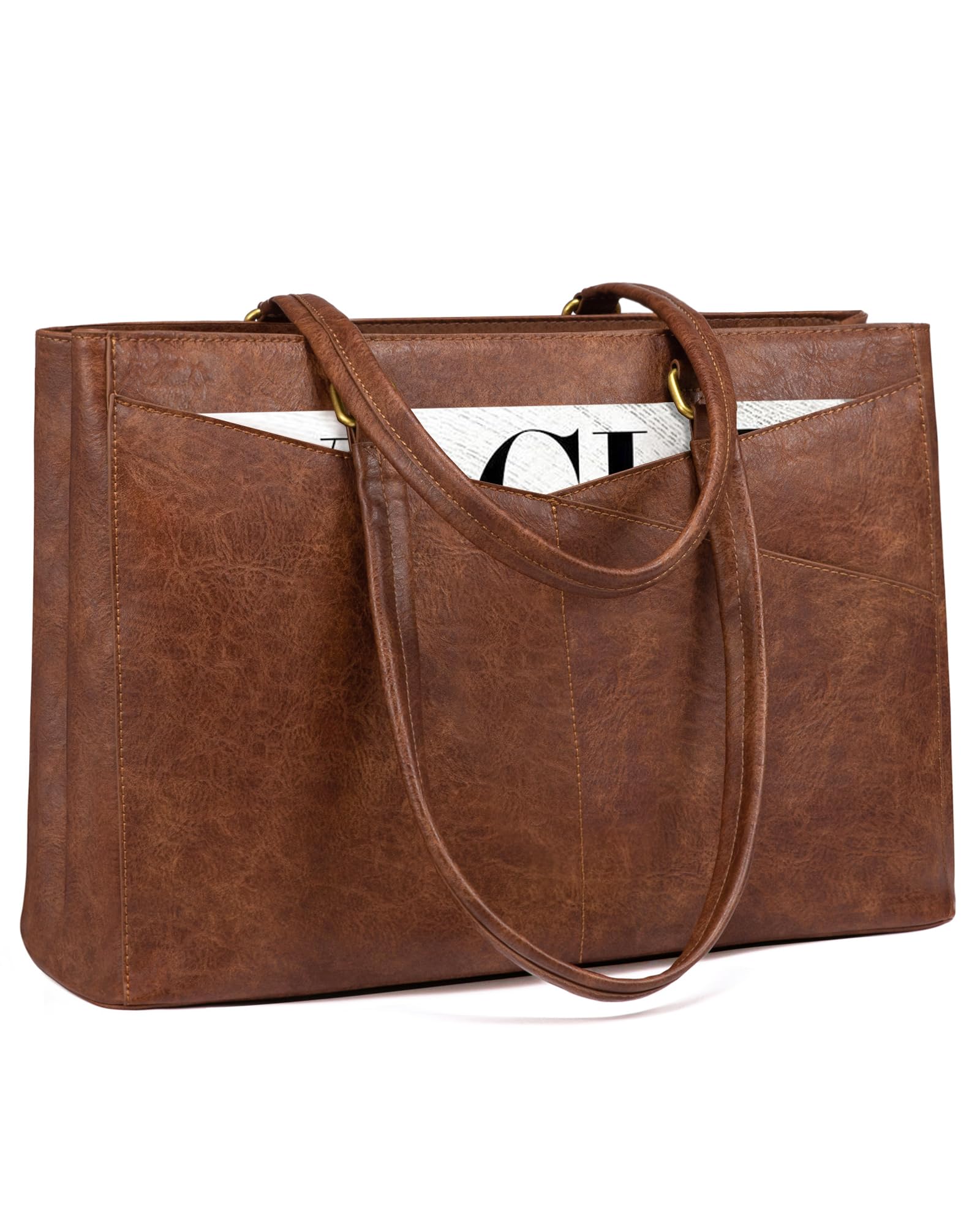 bonvksvk1043jページ Amazon.com: LOVEVOOK Vintage Leather Laptop Tote Bag - 17.3